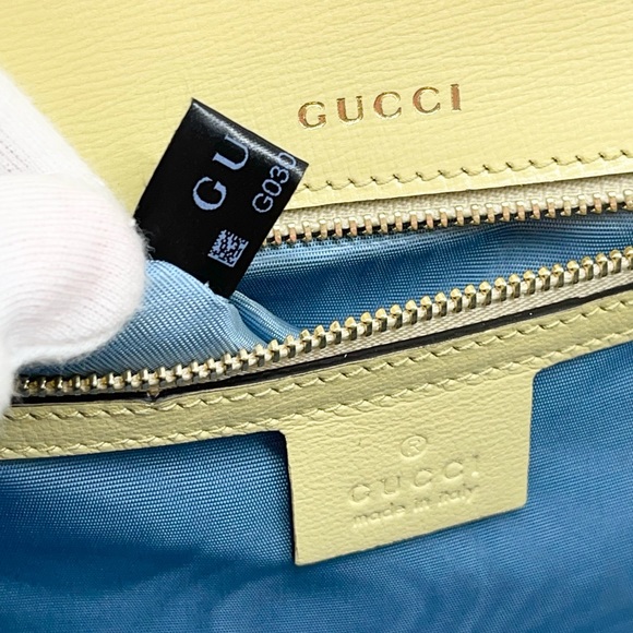 Gucci New GG Azalea Ring Logo Butter Yellow Leather Shoulder Timeless Purse Bag - Picture 13 of 15